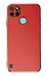 Eiroo Borderline Realme C21Y Kamera Korumalı Kırmızı Silikon Kılıf - Eiroo