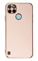 Eiroo Borderline Realme C21Y Kamera Korumalı Pembe Silikon Kılıf - Eiroo