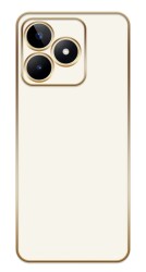Eiroo Borderline Realme C53 Kamera Korumalı Beyaz Silikon Kılıf - Eiroo