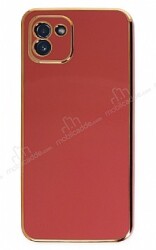 Eiroo Borderline Samsung Galaxy A03 Kamera Korumalı Kırmızı Silikon Kılıf - Eiroo