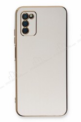 Eiroo Borderline Samsung Galaxy A03s Kamera Korumalı Beyaz Silikon Kılıf - Eiroo