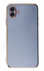Eiroo Borderline Samsung Galaxy A04 Kamera Korumalı Mavi Silikon Kılıf - Eiroo