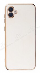 Eiroo Borderline Samsung Galaxy A04e Kamera Korumalı Beyaz Silikon Kılıf - Eiroo