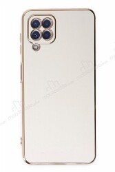 Eiroo Borderline Samsung Galaxy A12 Kamera Korumalı Beyaz Silikon Kılıf - Eiroo