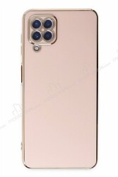 Eiroo Borderline Samsung Galaxy A12 Kamera Korumalı Pembe Silikon Kılıf - Eiroo