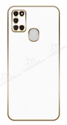 Eiroo Borderline Samsung Galaxy A21s Kamera Korumalı Beyaz Silikon Kılıf - Eiroo