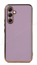 Eiroo Borderline Samsung Galaxy A34 Kamera Korumalı Mor Silikon Kılıf - Eiroo