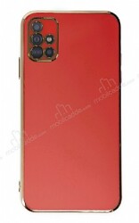 Eiroo Borderline Samsung Galaxy A51 Kamera Korumalı Kırmızı Silikon Kılıf - Eiroo