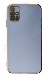 Eiroo Borderline Samsung Galaxy A51 Kamera Korumalı Mavi Silikon Kılıf - Eiroo