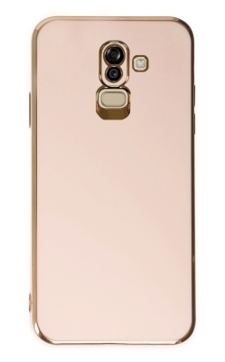 Eiroo Borderline Samsung Galaxy A6 Plus 2018 Kamera Korumalı Pembe Silikon Kılıf - Eiroo