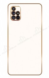 Eiroo Borderline Samsung Galaxy A71 Kamera Korumalı Beyaz Silikon Kılıf - Eiroo