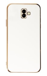 Eiroo Borderline Samsung Galaxy J6 Plus Kamera Korumalı Beyaz Silikon Kılıf - Eiroo