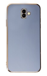 Eiroo Borderline Samsung Galaxy J6 Plus Kamera Korumalı Mavi Silikon Kılıf - Eiroo