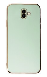 Eiroo Borderline Samsung Galaxy J6 Plus Kamera Korumalı Yeşil Silikon Kılıf - Eiroo
