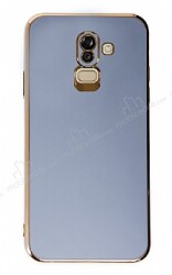 Eiroo Borderline Samsung Galaxy J8 Kamera Korumalı Mavi Silikon Kılıf - Eiroo