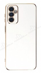 Eiroo Borderline Samsung Galaxy M13 Kamera Korumalı Beyaz Silikon Kılıf - Eiroo