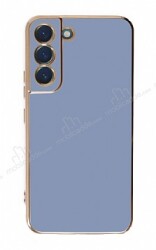 Eiroo Borderline Samsung Galaxy S22 5G Kamera Korumalı Mavi Silikon Kılıf - Eiroo