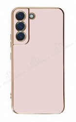 Eiroo Borderline Samsung Galaxy S22 5G Kamera Korumalı Pembe Silikon Kılıf - Eiroo