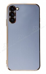 Eiroo Borderline Samsung Galaxy S23 Kamera Korumalı Mavi Silikon Kılıf - Eiroo