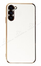 Eiroo Borderline Samsung Galaxy S23 Plus Kamera Korumalı Beyaz Silikon Kılıf - Eiroo