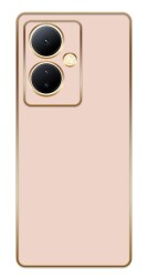 Eiroo Borderline vivo V29 Lite Kamera Korumalı Pembe Silikon Kılıf - Eiroo