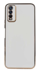 Eiroo Borderline vivo Y11s / Y20 / Y20s Kamera Korumalı Beyaz Silikon Kılıf - Eiroo