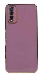 Eiroo Borderline vivo Y11s / Y20 / Y20s Kamera Korumalı Mor Silikon Kılıf - Eiroo
