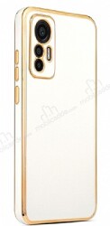 Eiroo Borderline Xiaomi 12 Lite Kamera Korumalı Beyaz Silikon Kılıf - Eiroo
