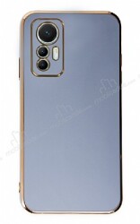 Eiroo Borderline Xiaomi 12 Lite Kamera Korumalı Mavi Silikon Kılıf - Eiroo