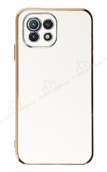 Eiroo Borderline Xiaomi Mi 11 Lite Kamera Korumalı Beyaz Silikon Kılıf - Eiroo