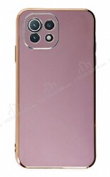 Eiroo Borderline Xiaomi Mi 11 Lite Kamera Korumalı Mor Silikon Kılıf - Eiroo