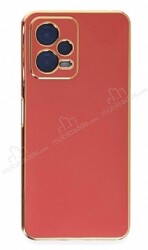 Eiroo Borderline Xiaomi Poco X5 5G Kamera Korumalı Kırmızı Silikon Kılıf - Eiroo