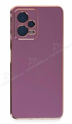 Eiroo Borderline Xiaomi Poco X5 5G Kamera Korumalı Mor Silikon Kılıf - Eiroo