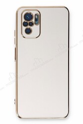 Eiroo Borderline Xiaomi Redmi Note 10S Kamera Korumalı Beyaz Silikon Kılıf - Eiroo
