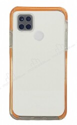 Eiroo Color Fit Oppo A15 / A15s Kamera Korumalı Turuncu Silikon Kılıf - Eiroo