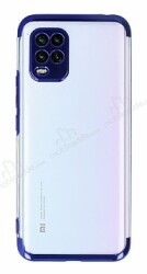 Eiroo Electro Xiaomi Mi 10 Lite Lacivert Kenarlı Şeffaf Silikon Kılıf - Eiroo