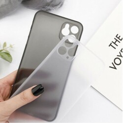 Eiroo Ghost Thin iPhone 11 Pro Max Ultra İnce Siyah Rubber Kılıf - 3