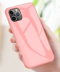 Eiroo iPhone X / XS Silikon Kenarlı Turuncu Cam Kılıf - 3