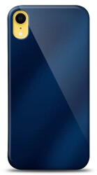 Eiroo iPhone XR Silikon Kenarlı Aynalı Lacivert Kılıf - 1