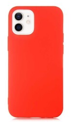 Eiroo Lansman iPhone 12 / iPhone 12 Pro 6.1 inç Kırmızı Silikon Kılıf - Eiroo