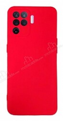 Eiroo Lansman Oppo Reno 5 Lite Kamera Korumalı Kırmızı Silikon Kılıf - Eiroo