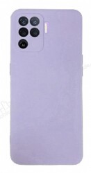 Eiroo Lansman Oppo Reno 5 Lite Kamera Korumalı Lila Silikon Kılıf - Eiroo