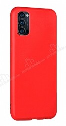 Eiroo Lansman Oppo Reno4 Kırmızı Silikon Kılıf - Eiroo