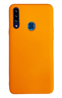 Eiroo Lansman Samsung Galaxy A20S Turuncu Silikon Kılıf - Eiroo