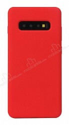 Eiroo Lansman Samsung Galaxy S10 Kırmızı Silikon Kılıf - Eiroo