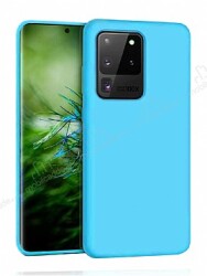 Eiroo Lansman Samsung Galaxy S20 Ultra Mavi Silikon Kılıf - Eiroo