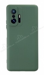 Eiroo Lansman Xiaomi 11T Pro Kamera Korumalı Yeşil Silikon Kılıf - Eiroo