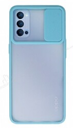 Eiroo Lens Series Oppo Reno4 Turkuaz Silikon Kılıf - Eiroo