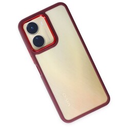 Eiroo Luxe vivo Y16 Silikon Kenarlı Bordo Rubber Kılıf - 3