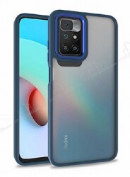 Eiroo Luxe Xiaomi Redmi 10 Lacivert Silikon Kenarlı Rubber Kılıf - Eiroo